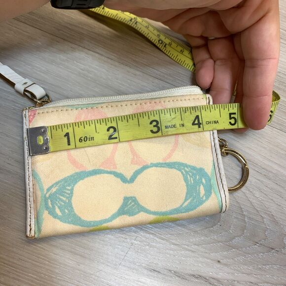 Coach Mini Coin Purse Key Fob Logo Print, Colorful Logo Scribble,  4.5" x 3" - Picture 7 of 7